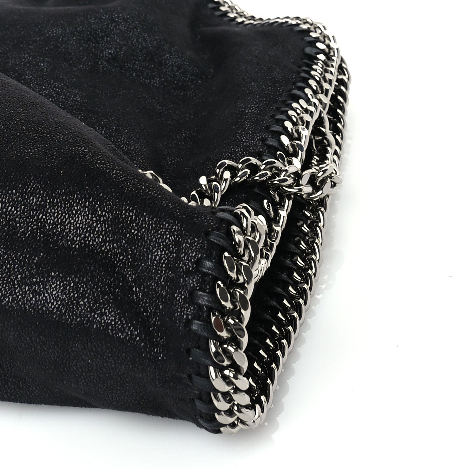 Stella McCartney Shaggy Deer Small Falabella Fold Over Tote  Black 7 of 8