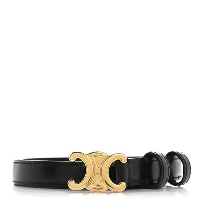 Celine Box Calfskin Small 25mm Triomphe Belt 70 28 Black 1 of 10