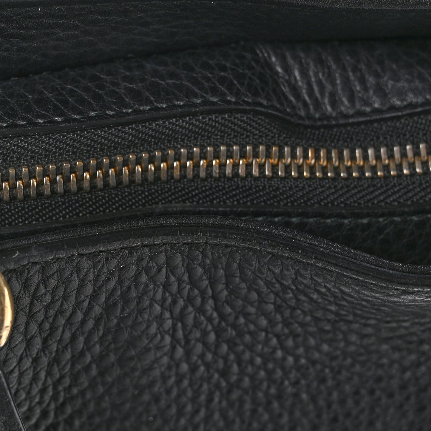 Pebbled Calfskin Small Soho Top Handle Bag Black