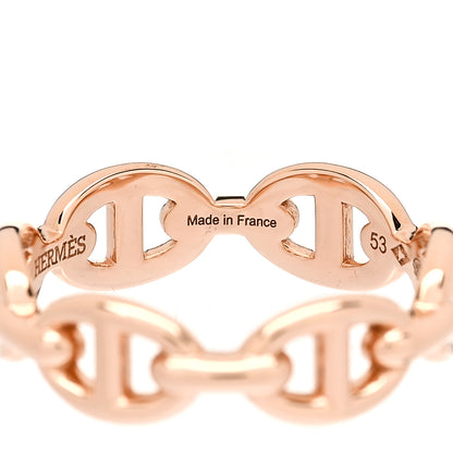 Hermes 18K Rose Gold PM Chaine D'Ancre Enchainee Ring 53 6.5 7 of 9