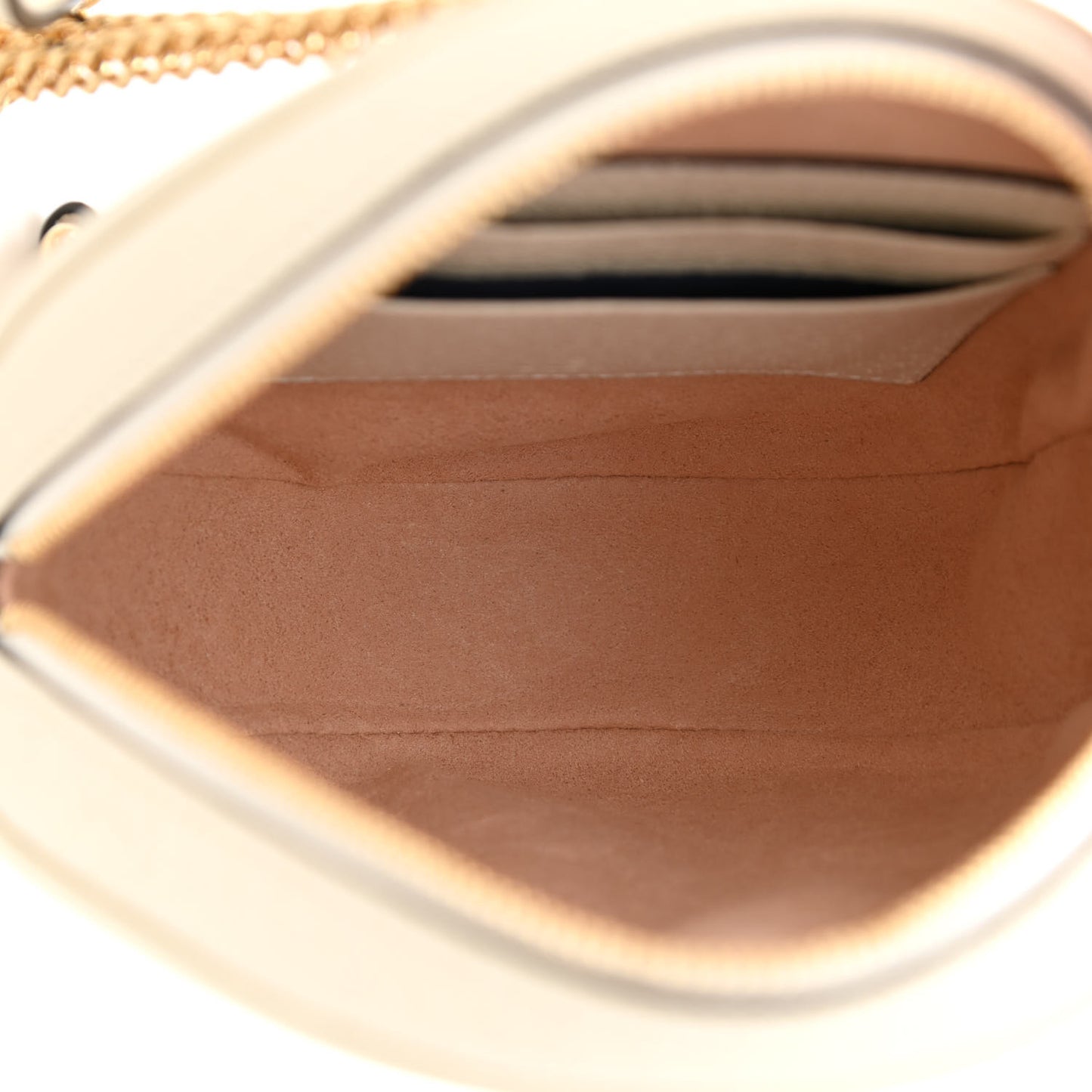 Textured Calfskin Web Mini Ophidia Round Backpack Mystic White