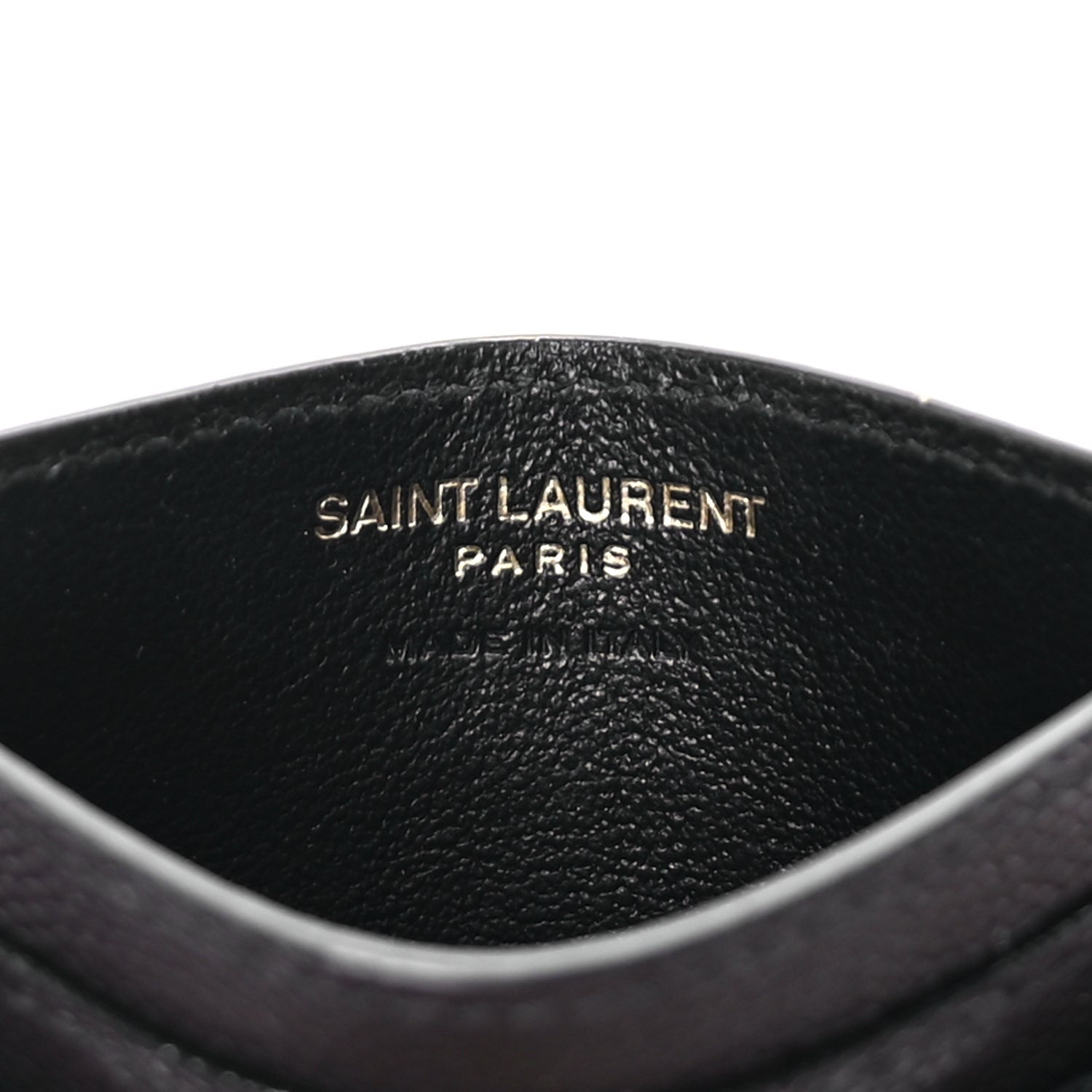Saint Laurent Grain De Poudre Matelasse Chevron Monogram Credit Card Case Black 7 of 7