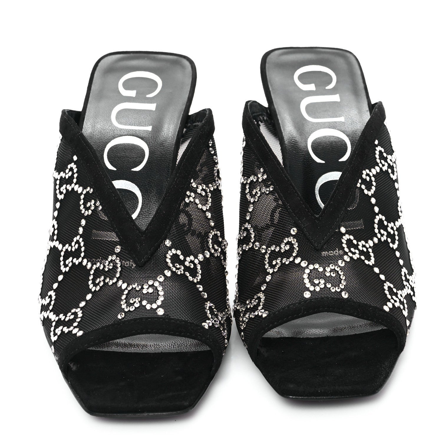 Gucci Tela Retino Kid Scamosciato Crystal GG Monogram Square G Black 3 of 7