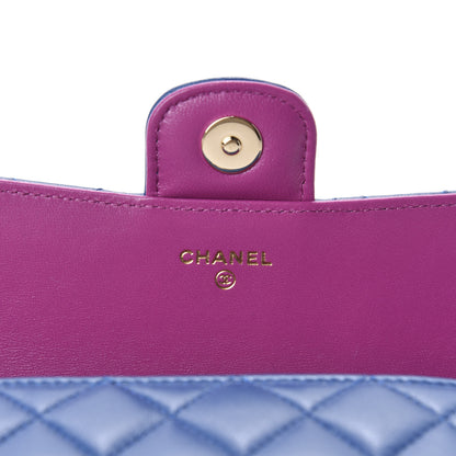 Chanel Lambskin Quilted Glasses Case With Chain Blue Purple 8 of 12