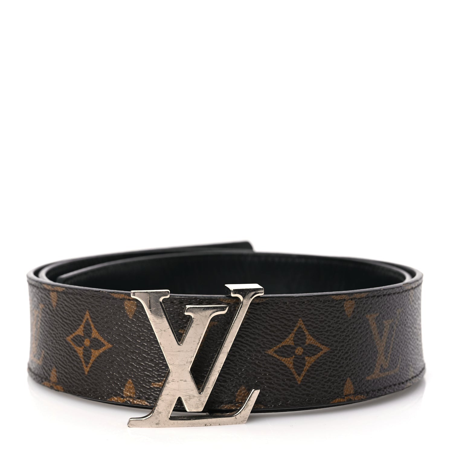 Louis Vuitton Calfskin Monogram 40mm LV Initiales Reversible Belt 95 38 Black 1 of 5