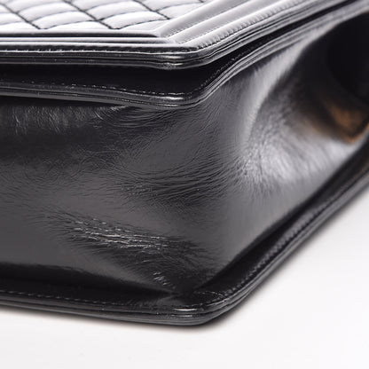 Chanel Glazed Calfskin Quilted Large Boy Flap Black 9 of 14