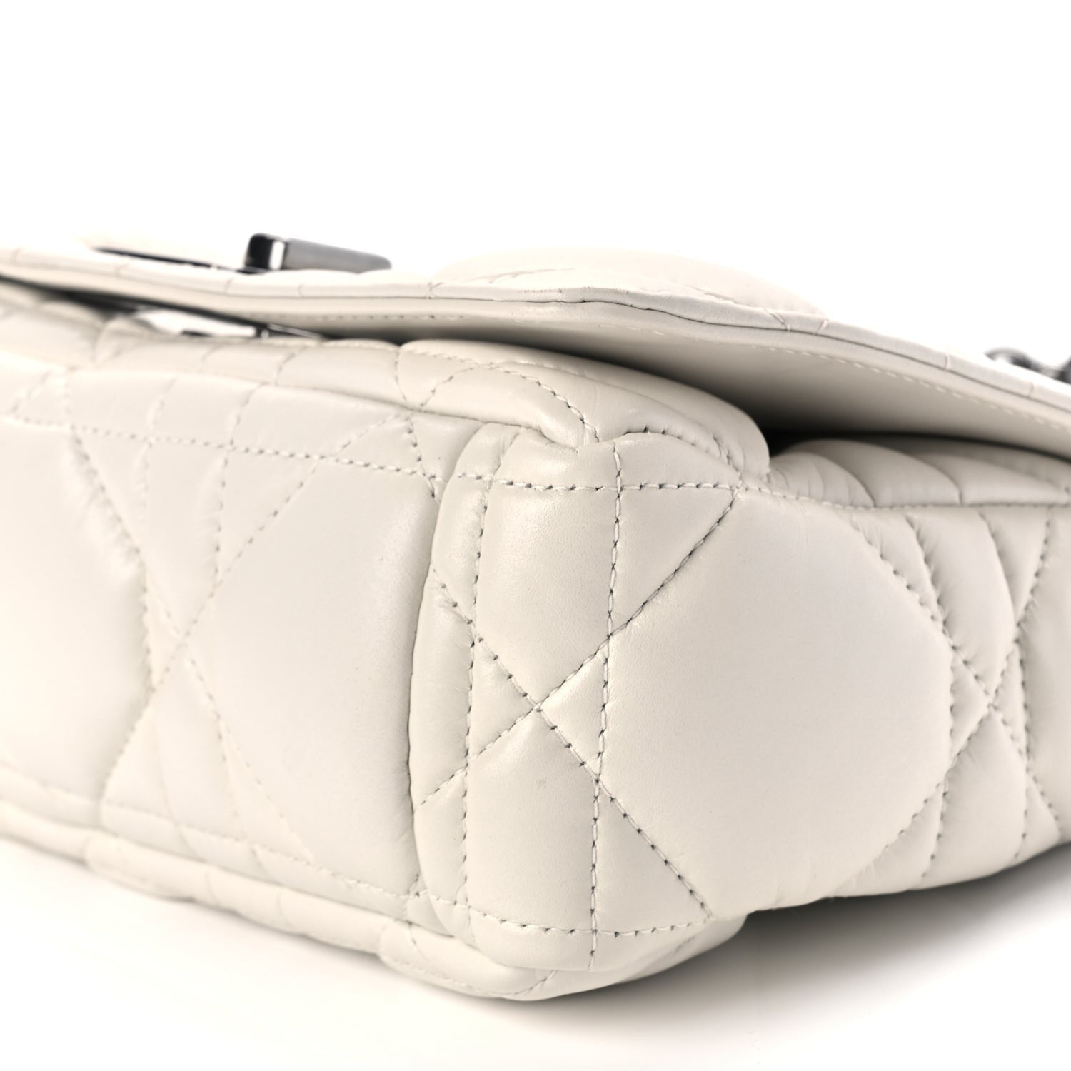 Christian Dior Calfskin Macrocannage Small Dior Caro Bag Ivory 9 of 9