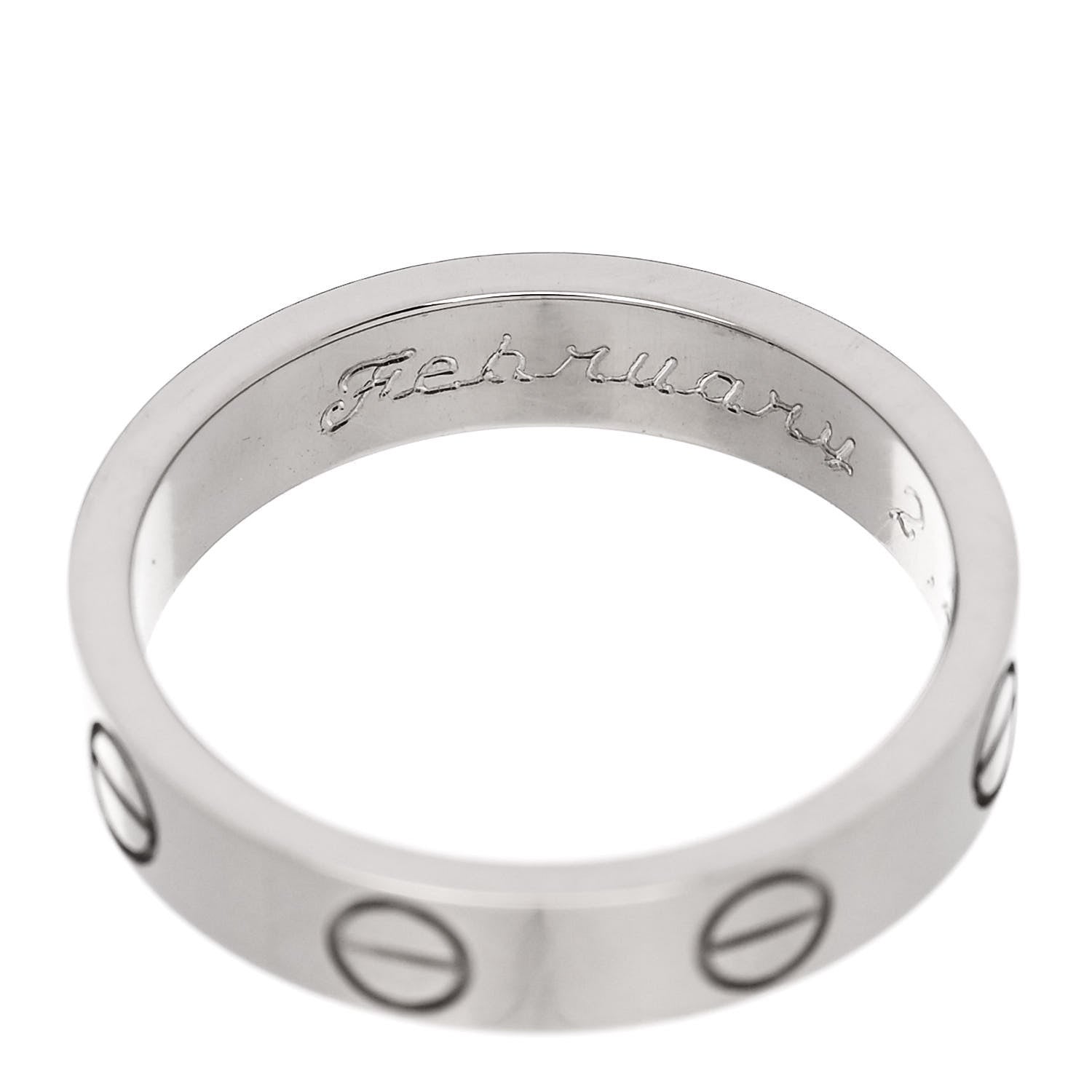 Cartier 18K White Gold 3.6mm LOVE Ring 48 4.5 5 of 7