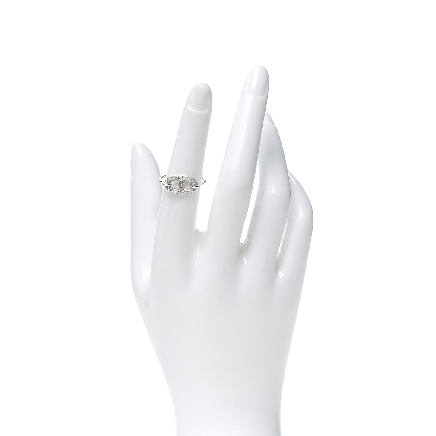 18K White Gold Diamond Farandole Ring 52 6