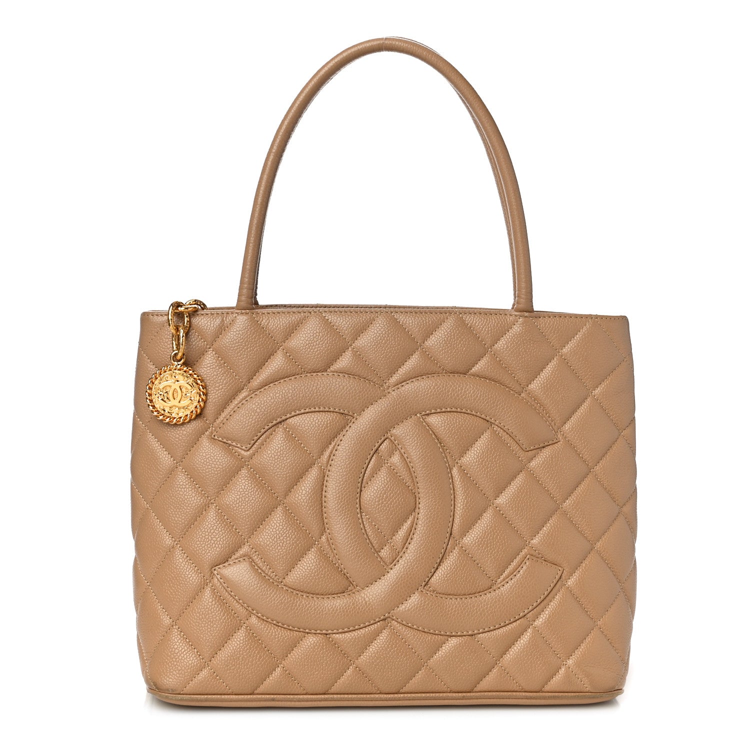 Chanel Caviar Quilted Medallion Tote Beige 2 of 10