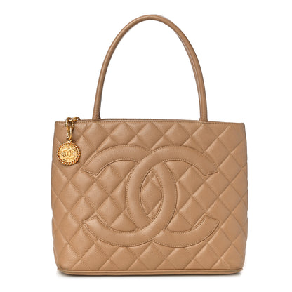 Chanel Caviar Quilted Medallion Tote Beige 2 of 10
