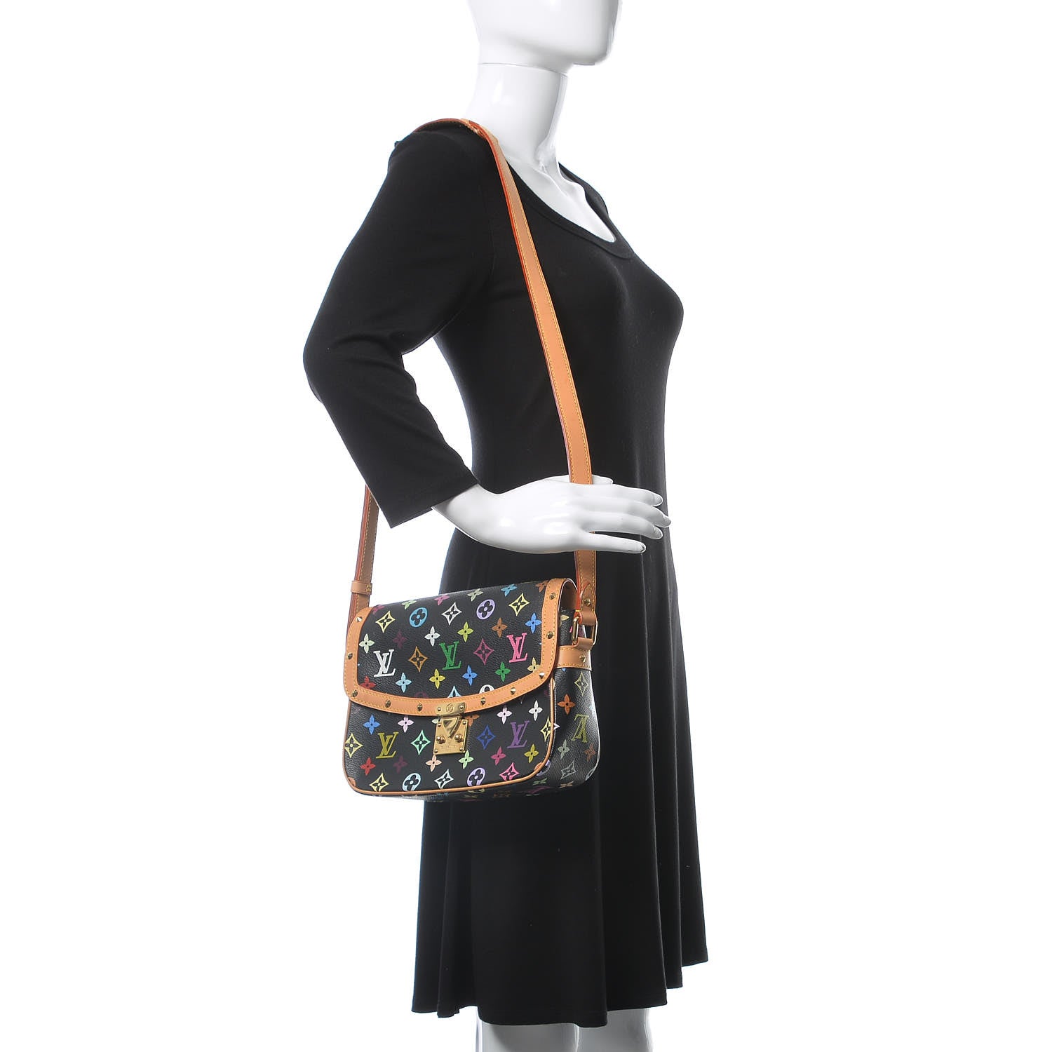 Louis Vuitton Monogram Multicolor Sologne Black 2 of 8