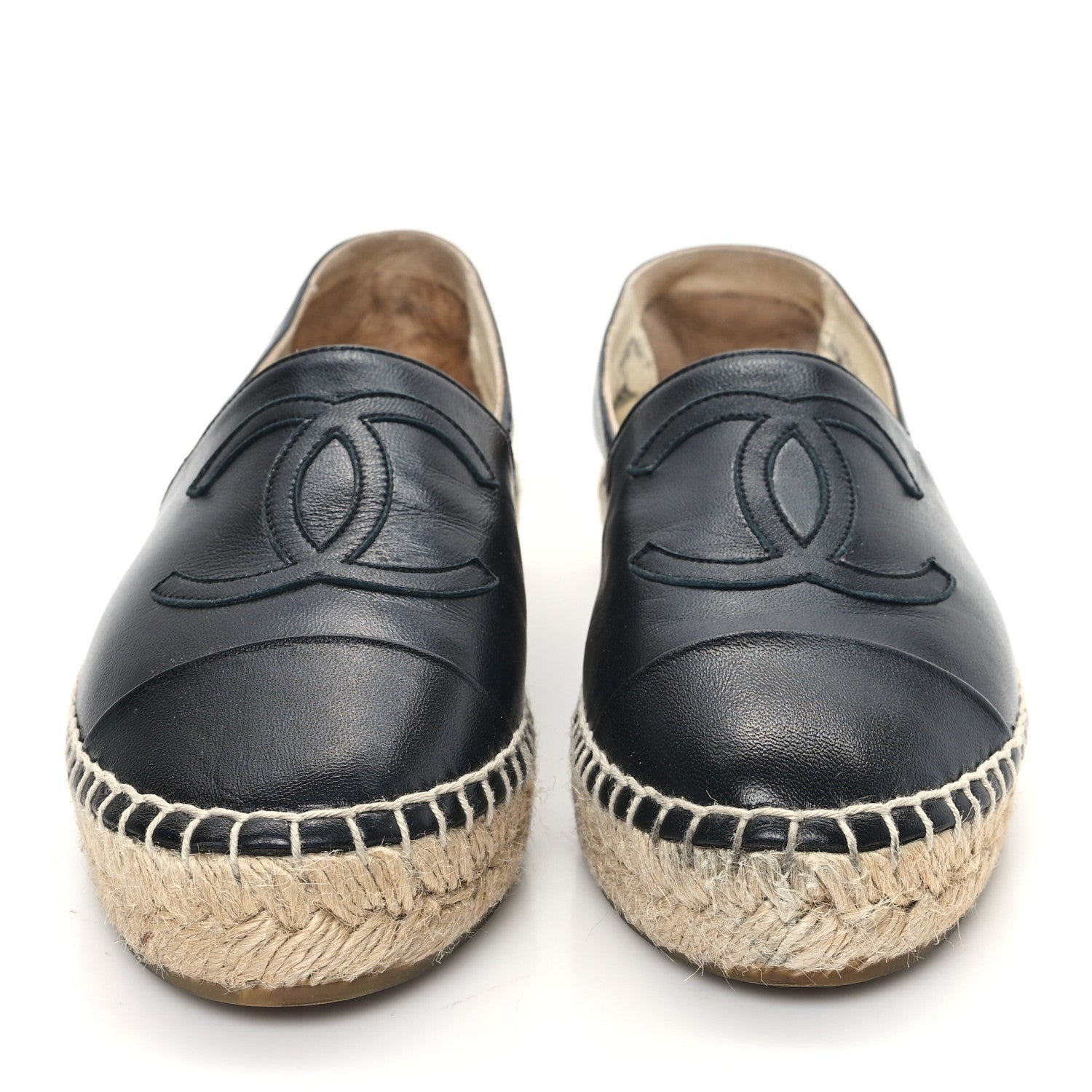Chanel Lambskin CC Espadrilles 35 Black 2 of 7