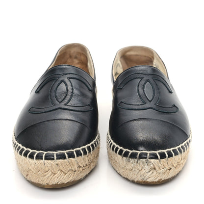 Chanel Lambskin CC Espadrilles 35 Black 2 of 7