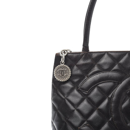 Chanel Caviar Quilted Medallion CC Tote Dark Brown 16 of 17