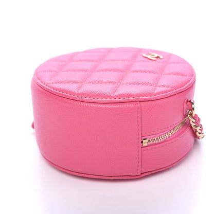 Chanel Caviar Quilted Round Clutch With Chain Pink 7 of 10