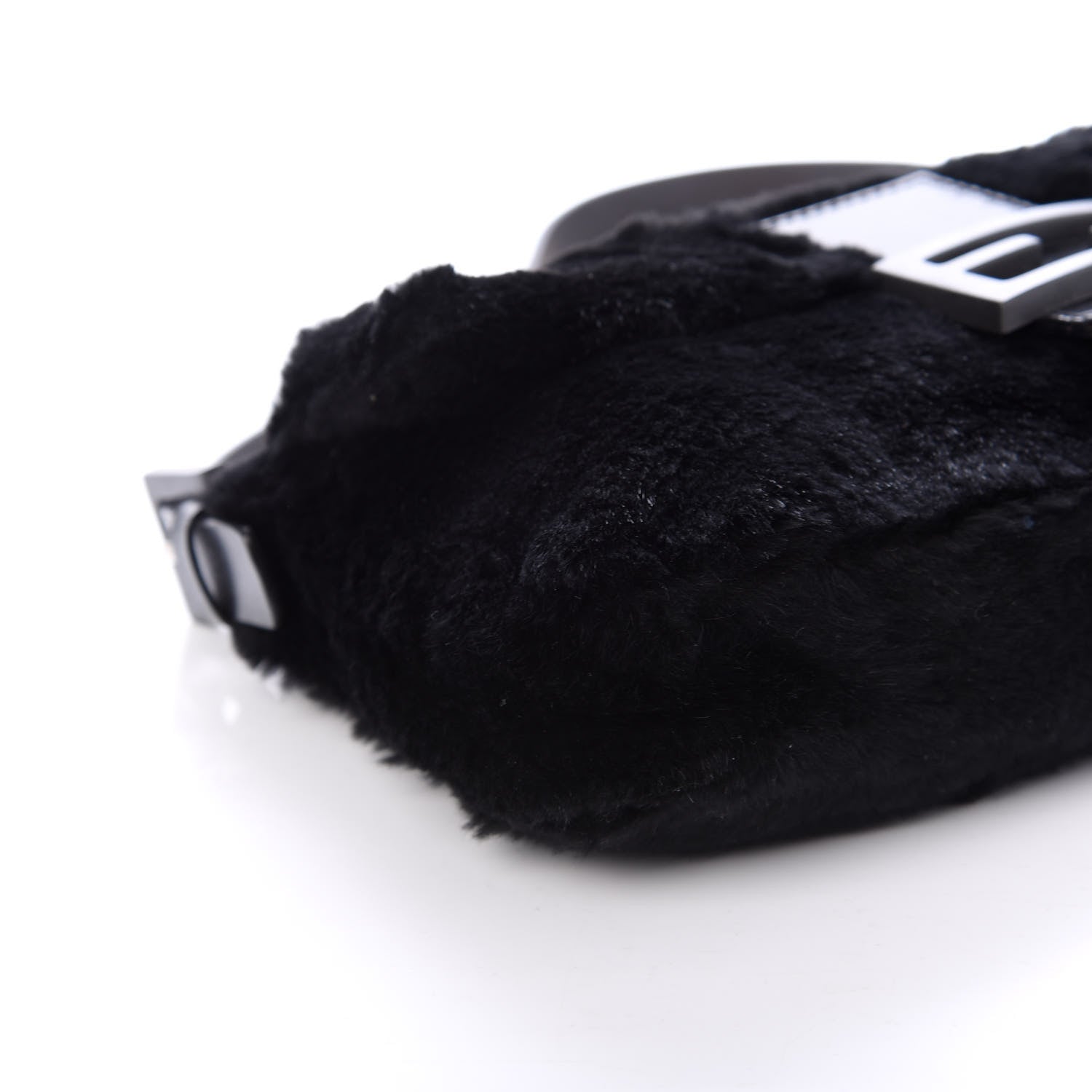 Fendi Rabbit Fur Baguette Black 8 of 9