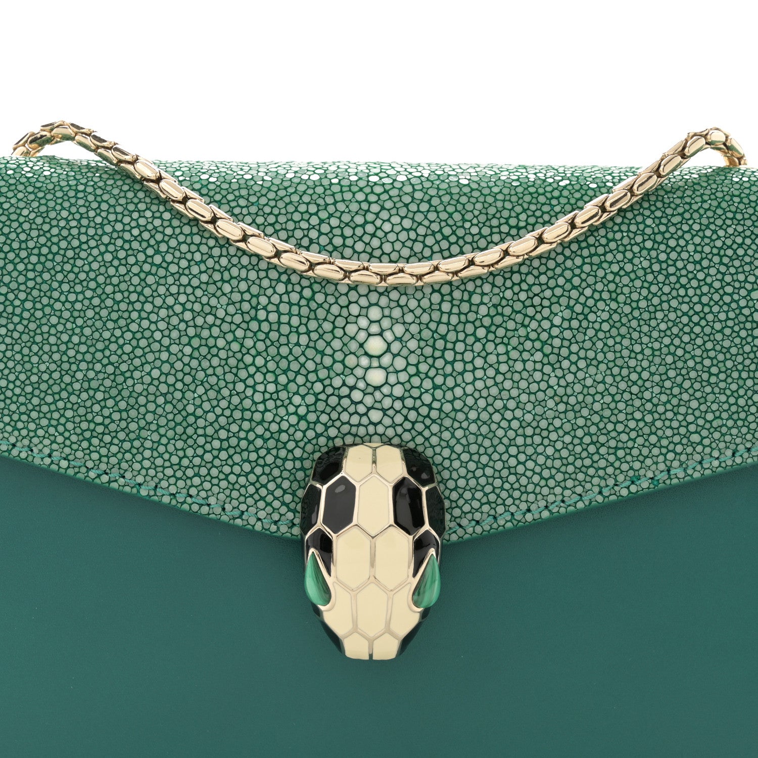 Bulgari Galuchat Calfskin Serpenti Forever Crossbody Bag Blue 8 of 10