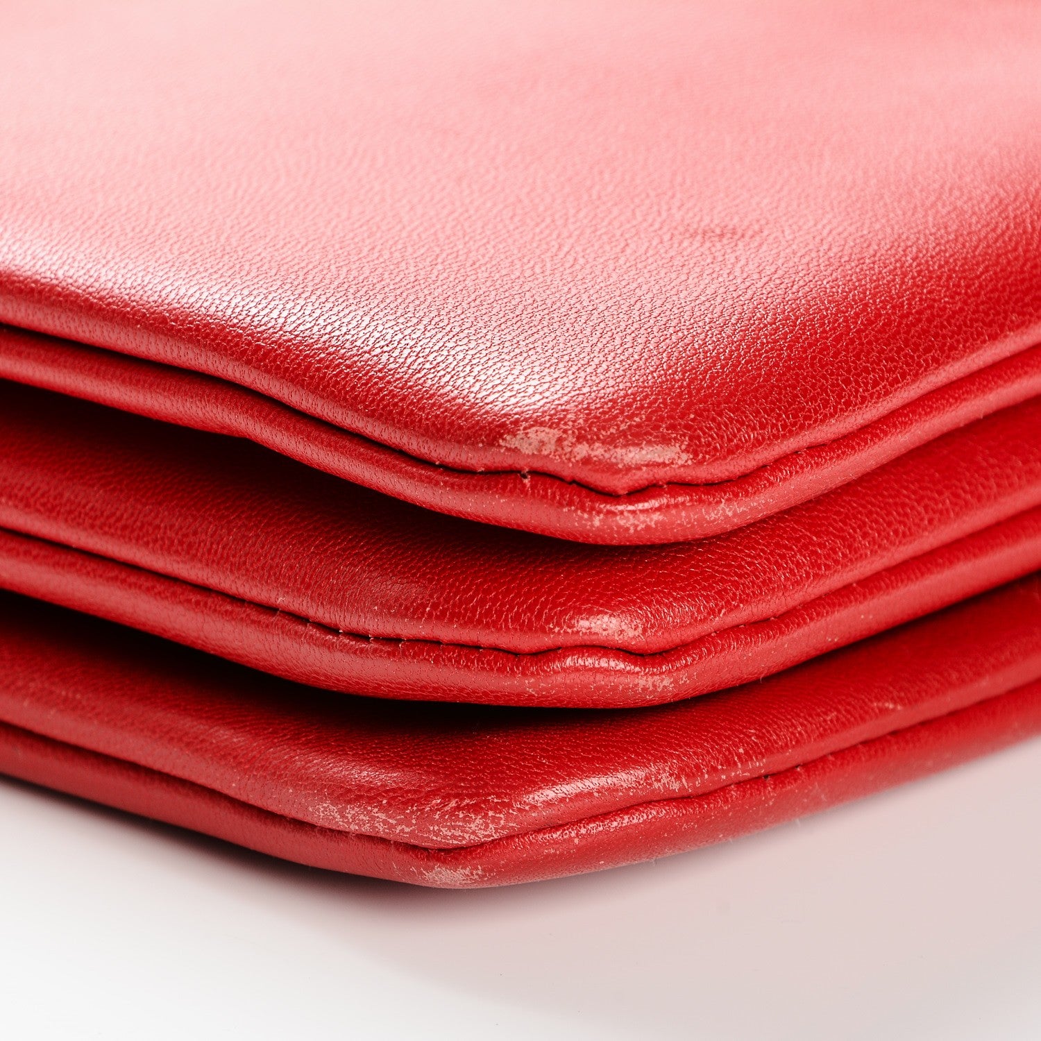 Celine Lambskin Small Trio Crossbody Bag Red 11 of 12