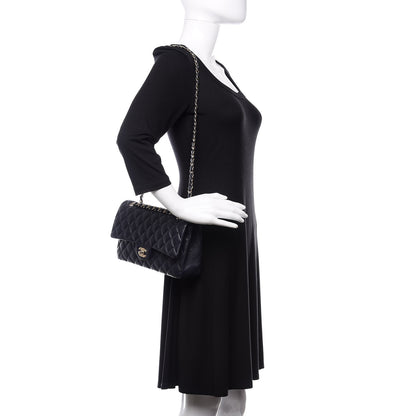 Chanel Caviar Quilted Medium Double Flap Navy 2 of 10