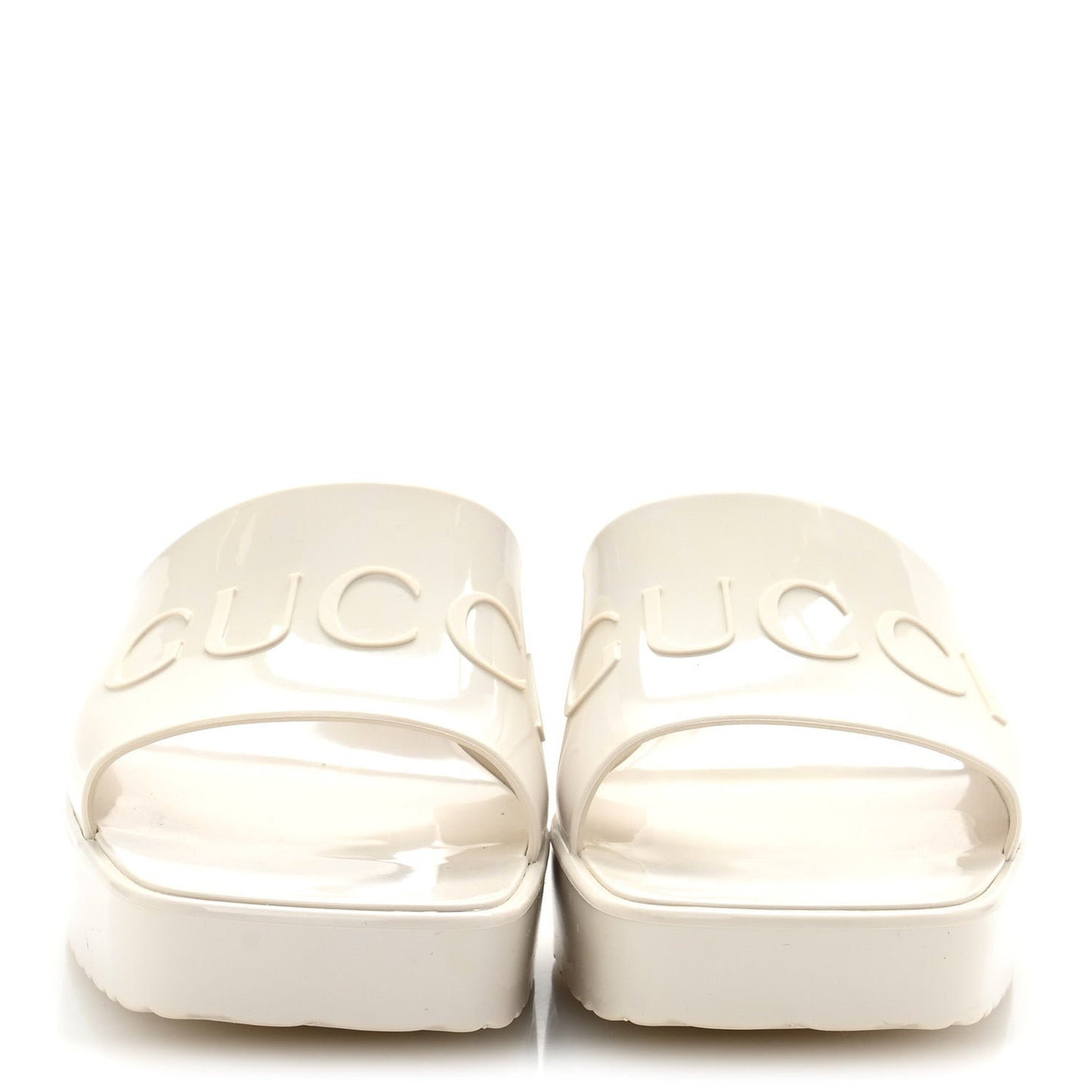 Rubber Logo Womens Platform 20/60mm Slide Sandals 38 Mystic White
