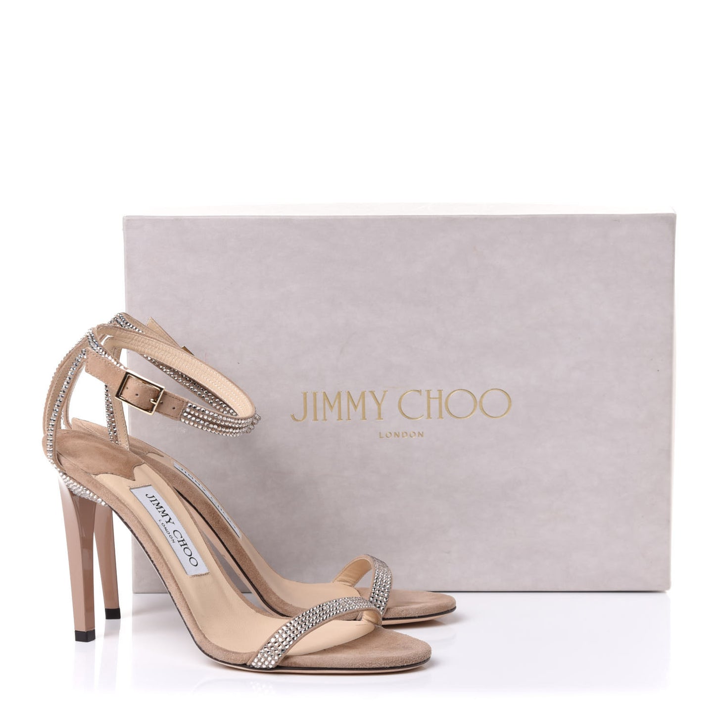 Suede Crystal Daisy 100 Sandal 38 Nude