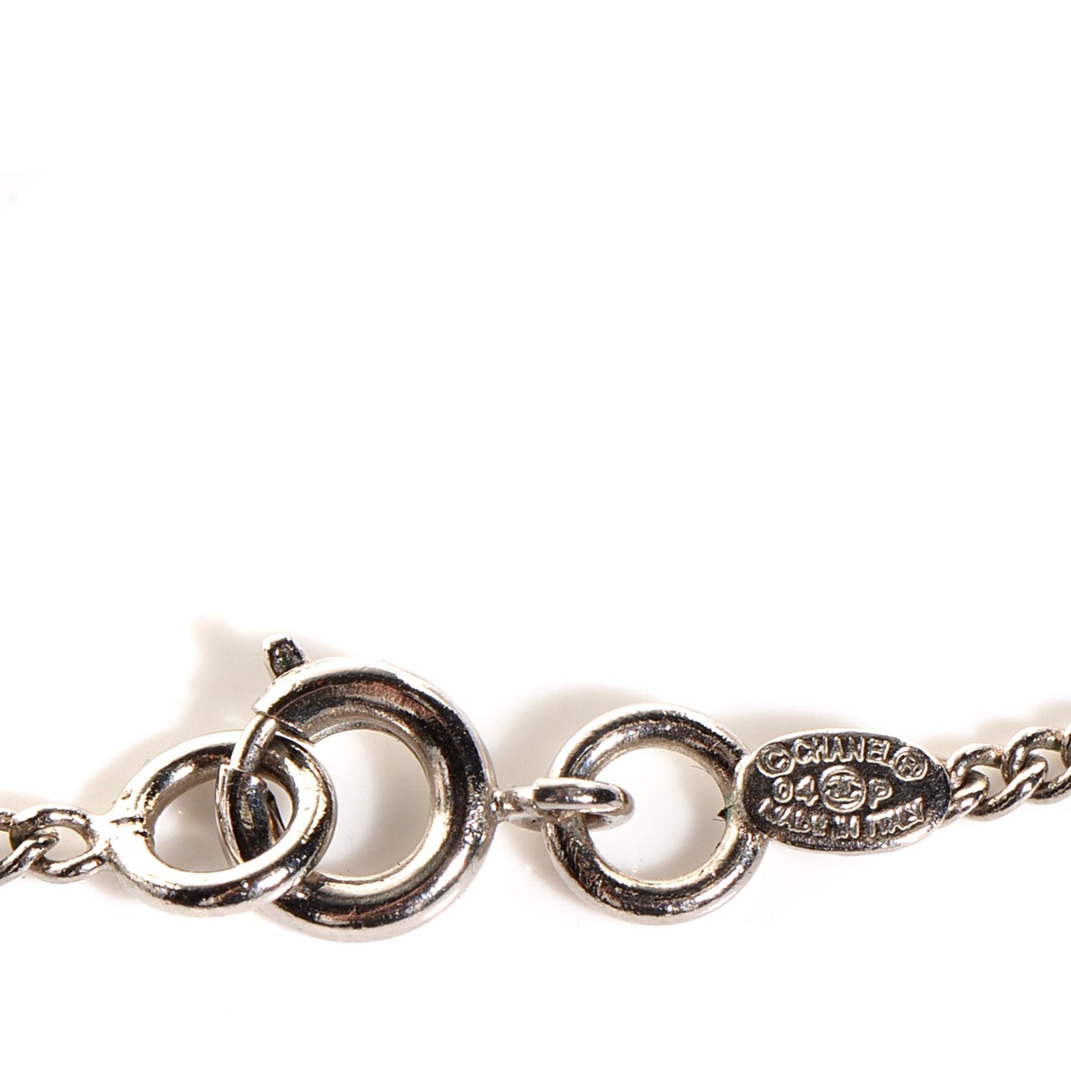 Chanel Resin Record CC Necklace Black White 3 of 4