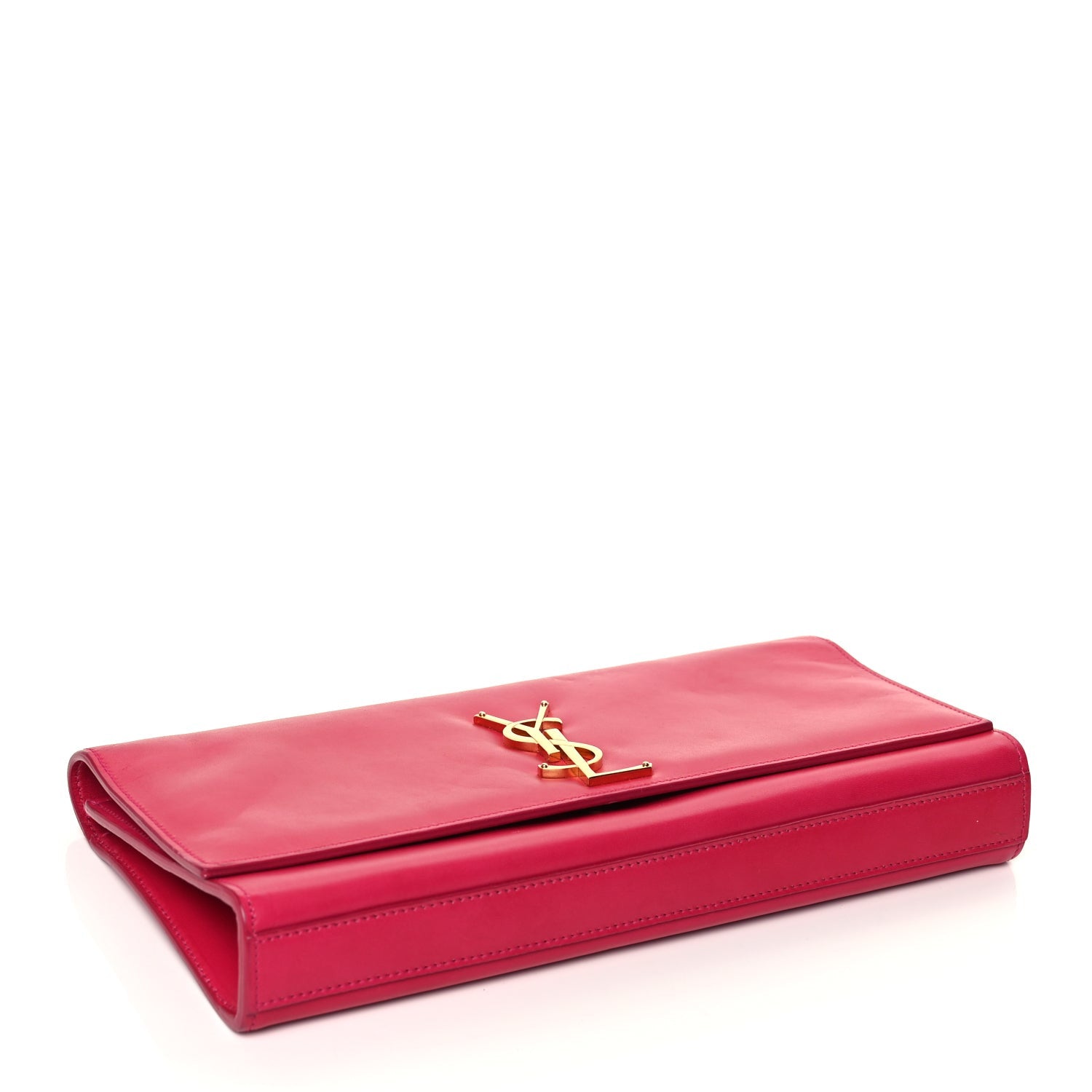 Saint Laurent Smooth Calfskin Classic Monogram Cassandre Clutch Lipstick Fuchsia 4 of 12
