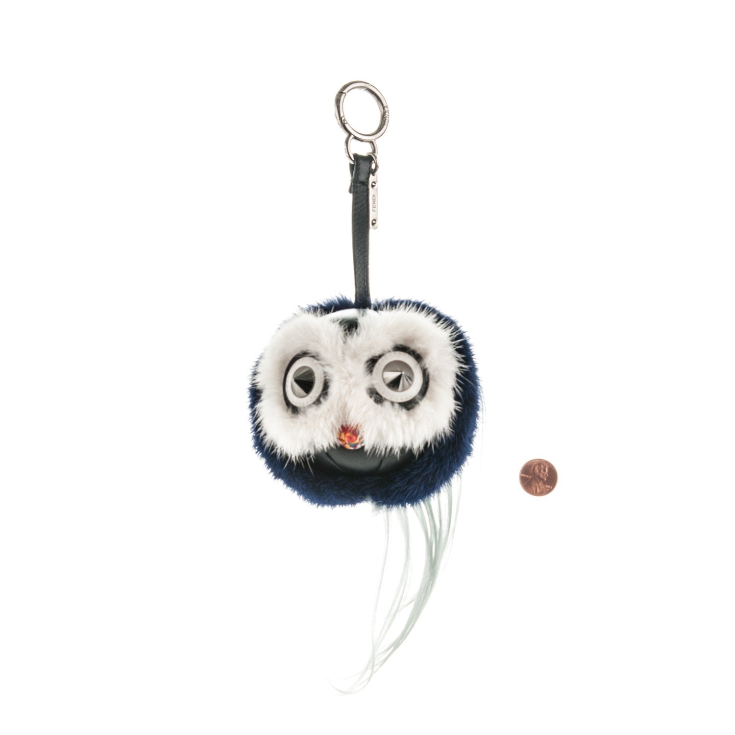 Fendi Mink Fox Fur QuTweet Birgami Bag Bug Charm Blue 2 of 3