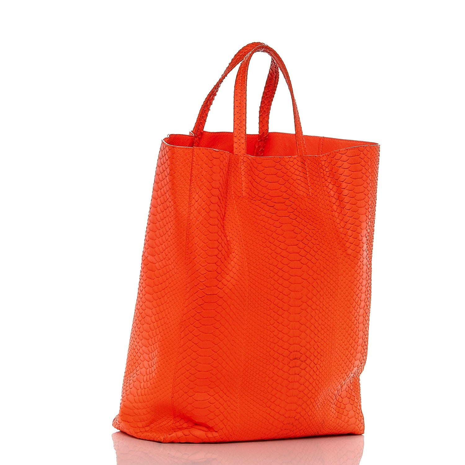 Celine Python Vertical Cabas Fluo Orange 3 of 8