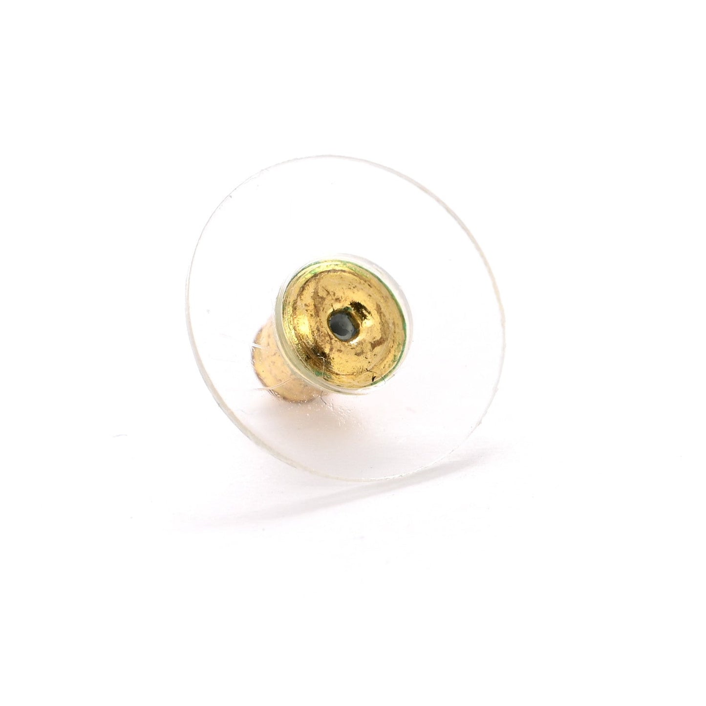 Metal CC Paris Button Stud Earrings Gold