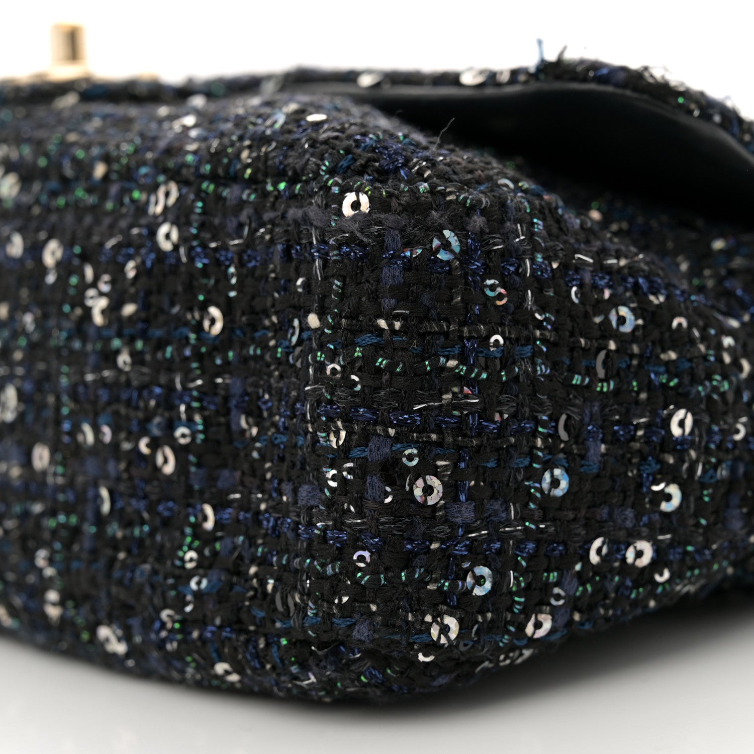 Chanel Tweed Medium Pearl Handle Flap Black Ecru 10 of 11