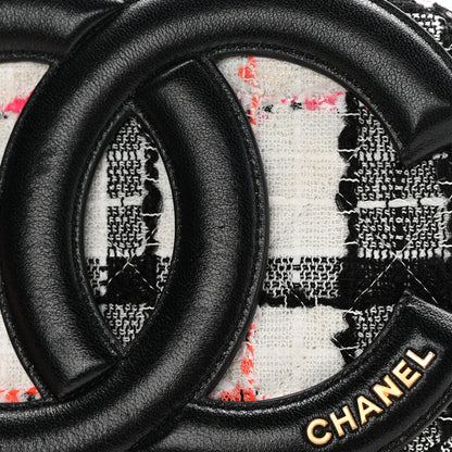 Chanel Tweed Lambskin Quilted Coco Midnight Camera Case White Black Multicolor 11 of 12