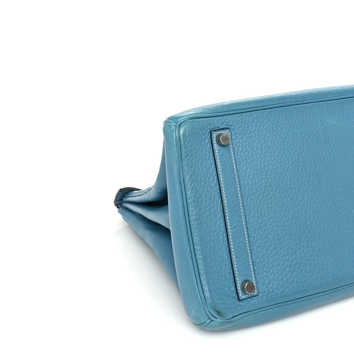 Hermes Taurillon Clemence Birkin 35 Blue Jean 8 of 9