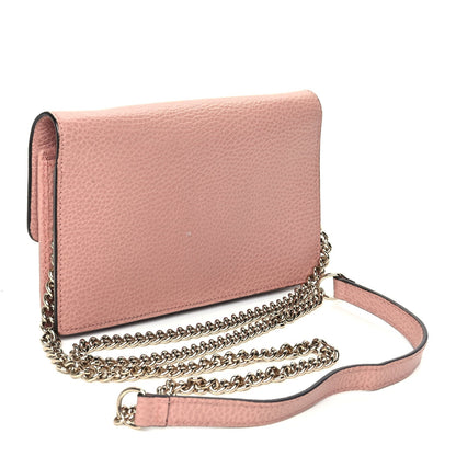 Gucci Dollar Calfskin Interlocking G Chain Wallet Soft Pink 2 of 10