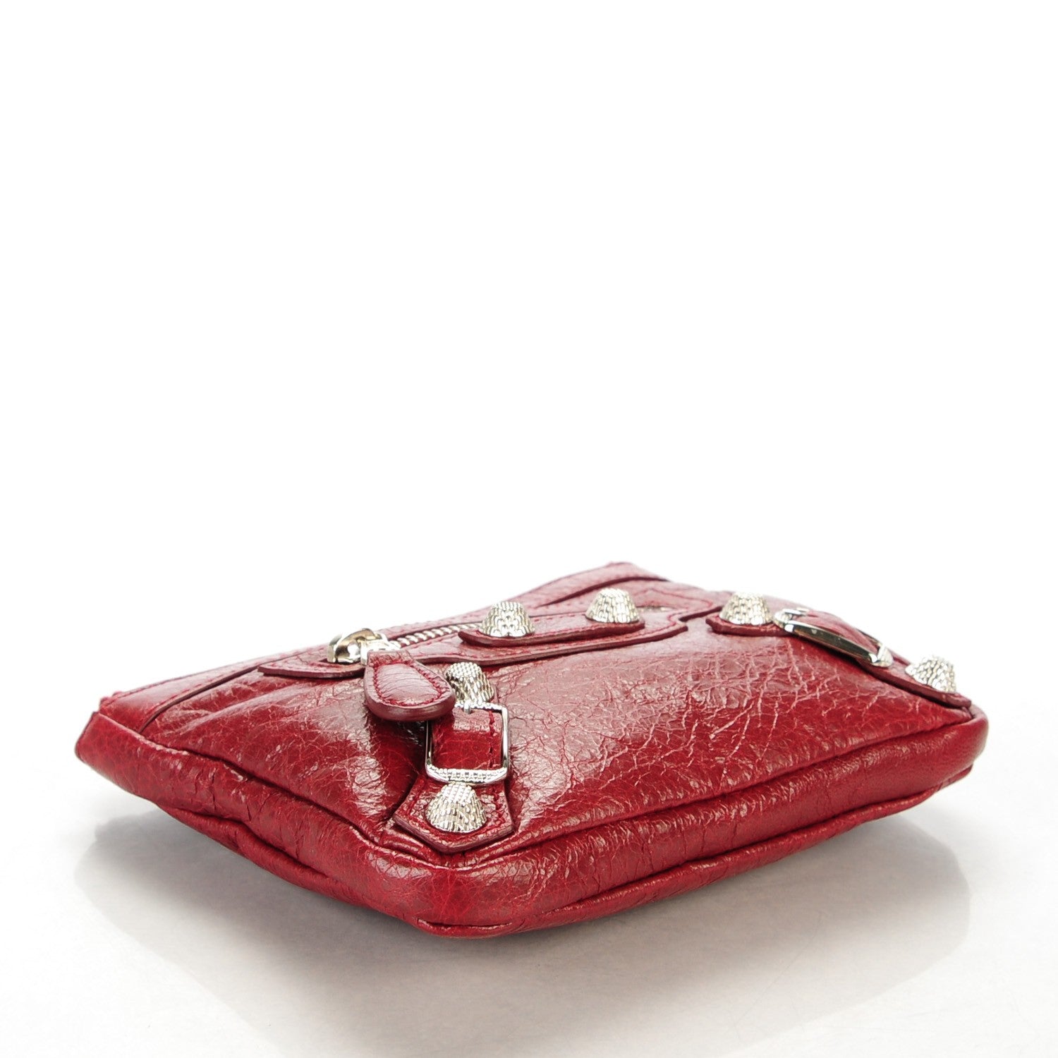 Balenciaga Agneau Giant 12 Silver Hardware M Porte-Monnaie Coin Purse Rouge Cerise 4 of 7