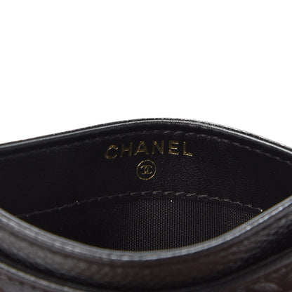 Chanel Caviar Camellia Embossed Card Holder Black 5 of 7