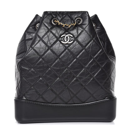 Chanel Aged Calfskin Quilted Gabrielle Backpack Black 1 of 8