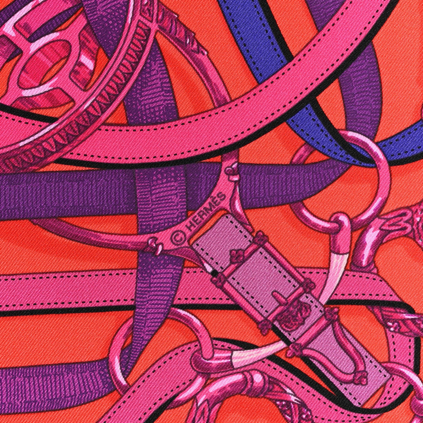 Silk Cavalcadour Scarf 45 Violet Rouge Indigo