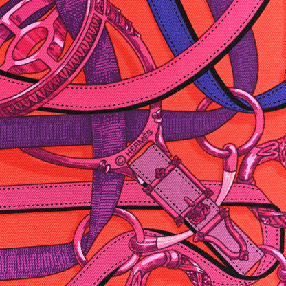 Hermes Silk Cavalcadour Scarf 45 Violet Rouge Indigo 4 of 5