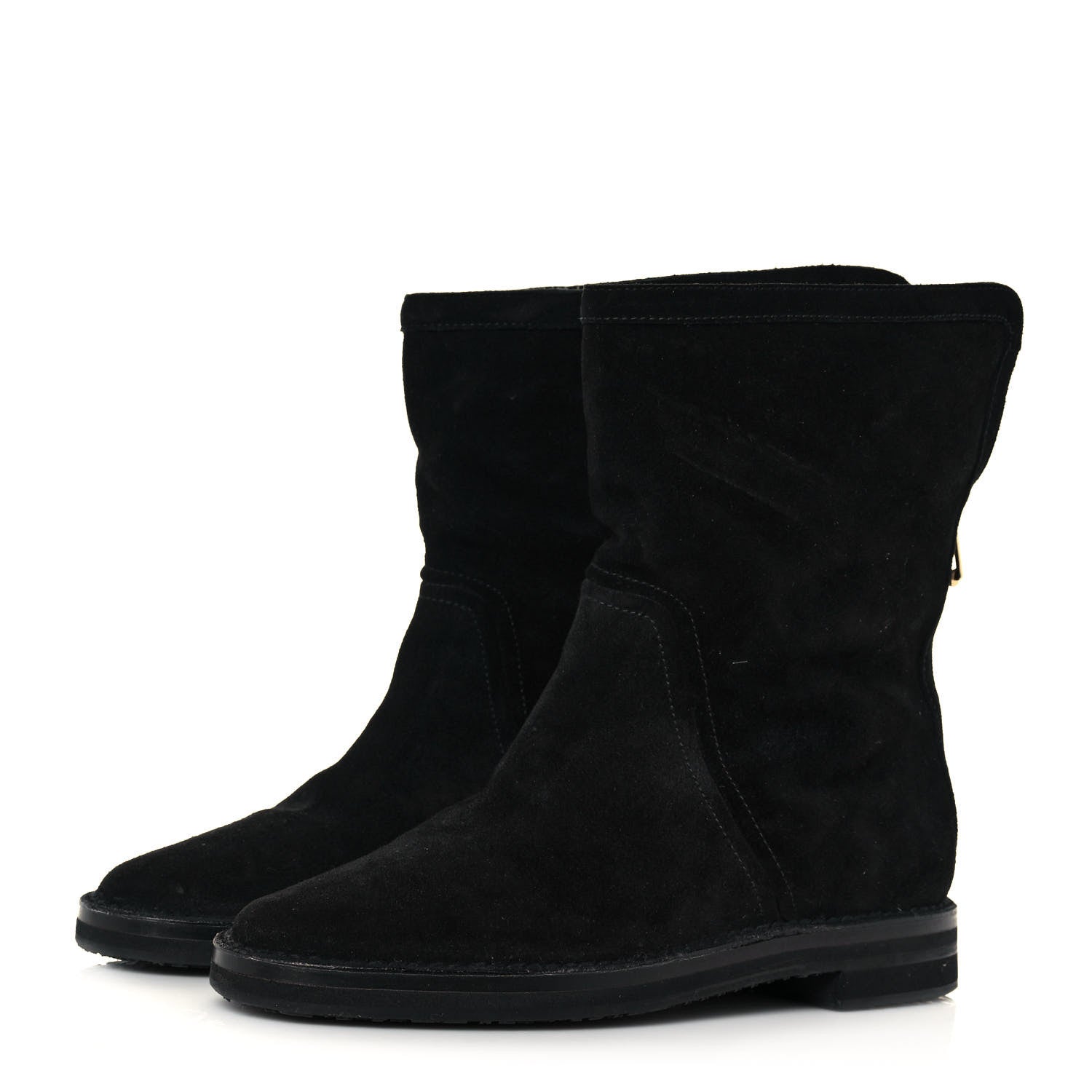 Jimmy Choo Suede Zip Boots 38.5 Black 3 of 7