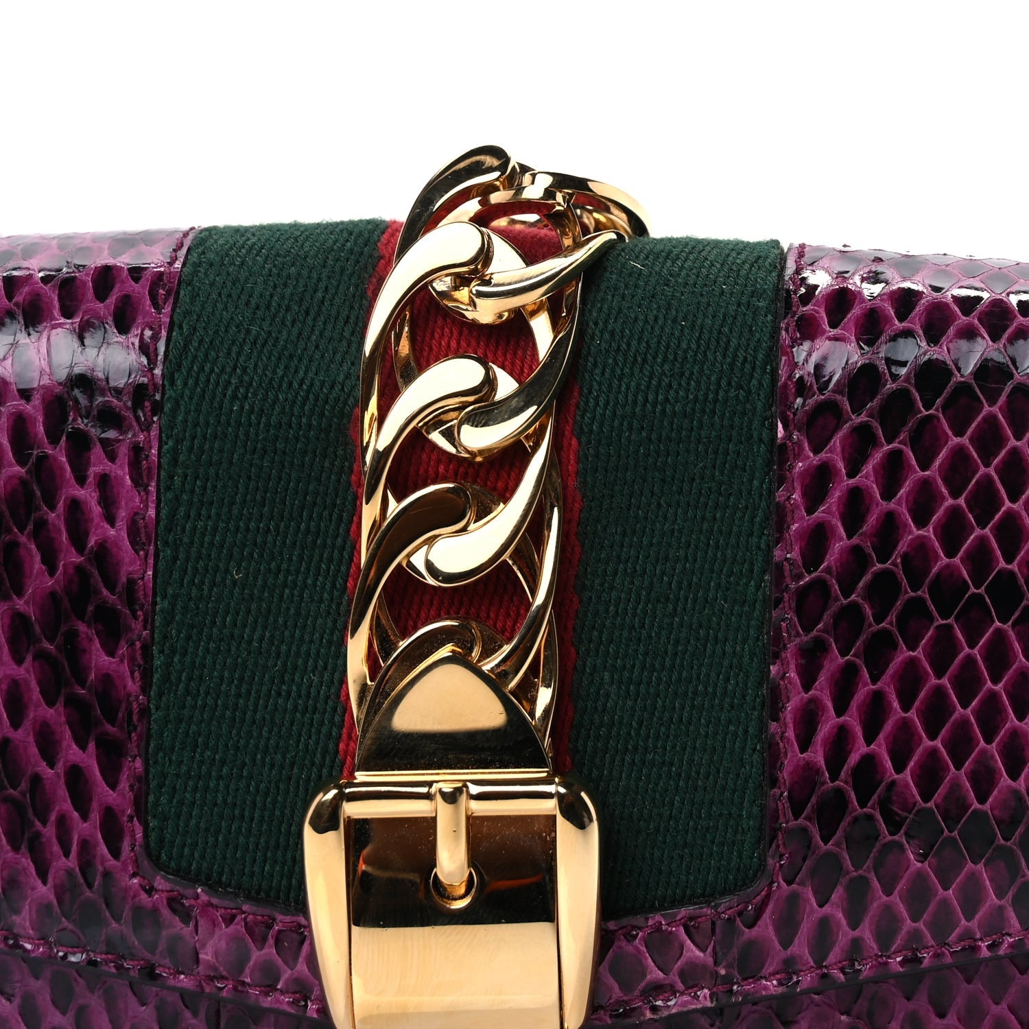 Gucci Snakeskin Web Super Mini Sylvie Chain Shoulder Bag Purple 6 of 7