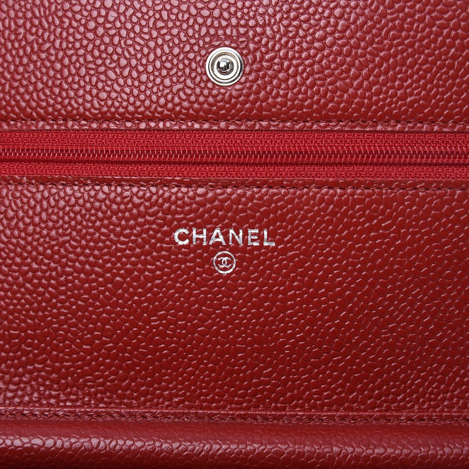 Chanel Caviar Quilted Wallet on Chain WOC Red 6 of 10