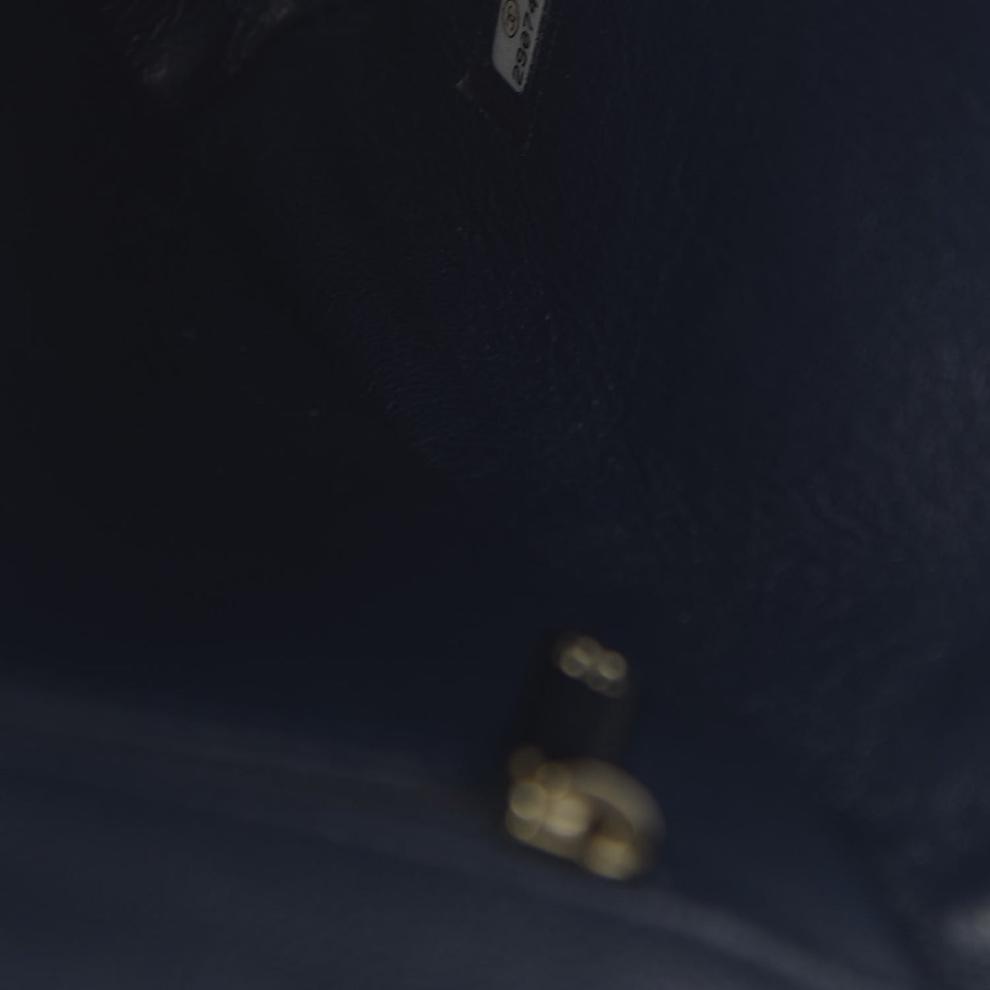 Caviar Quilted Flap Clutch Navy Blue