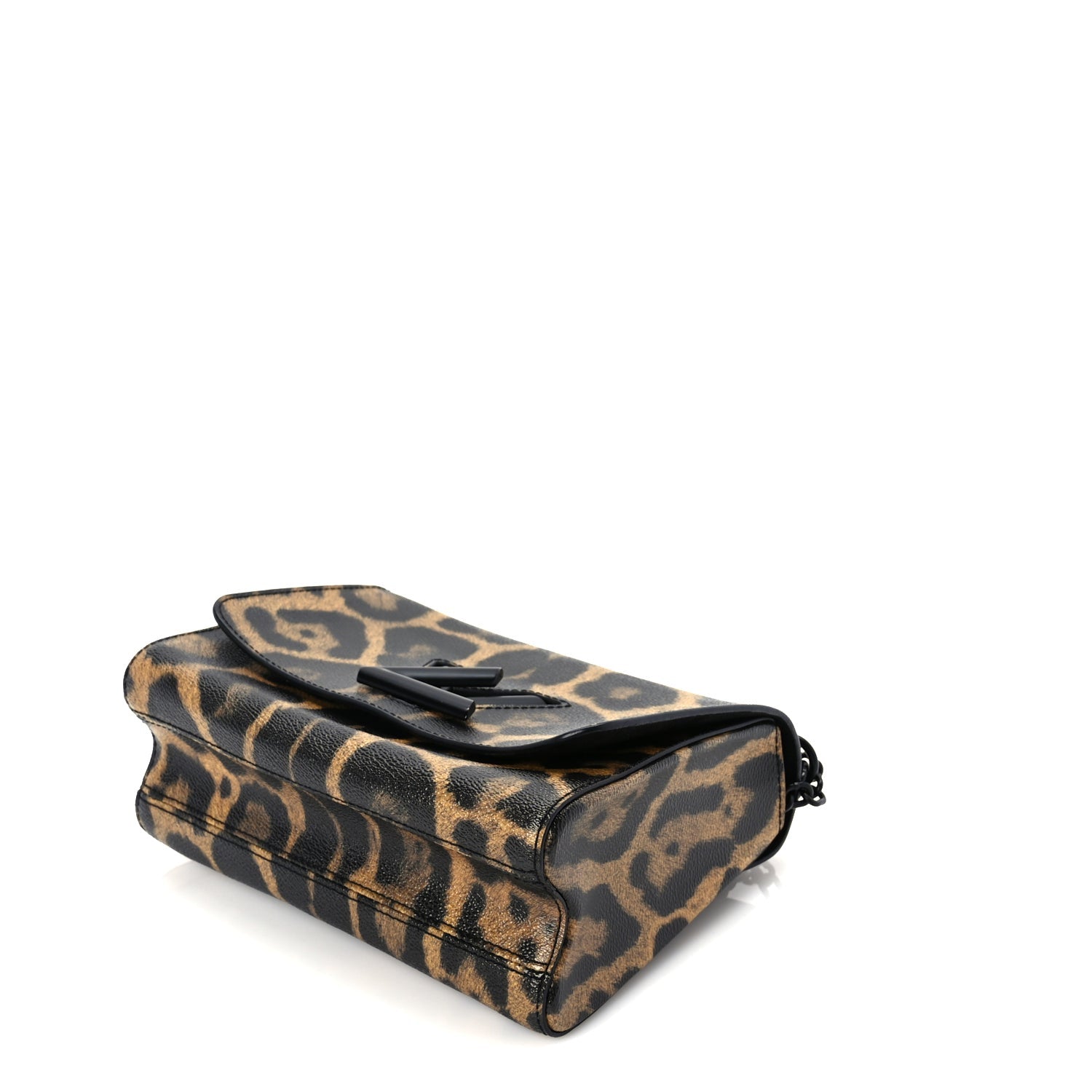 Louis Vuitton Calfskin Wild Animal Print Twist Shoulder Bag MM Marron 8 of 8