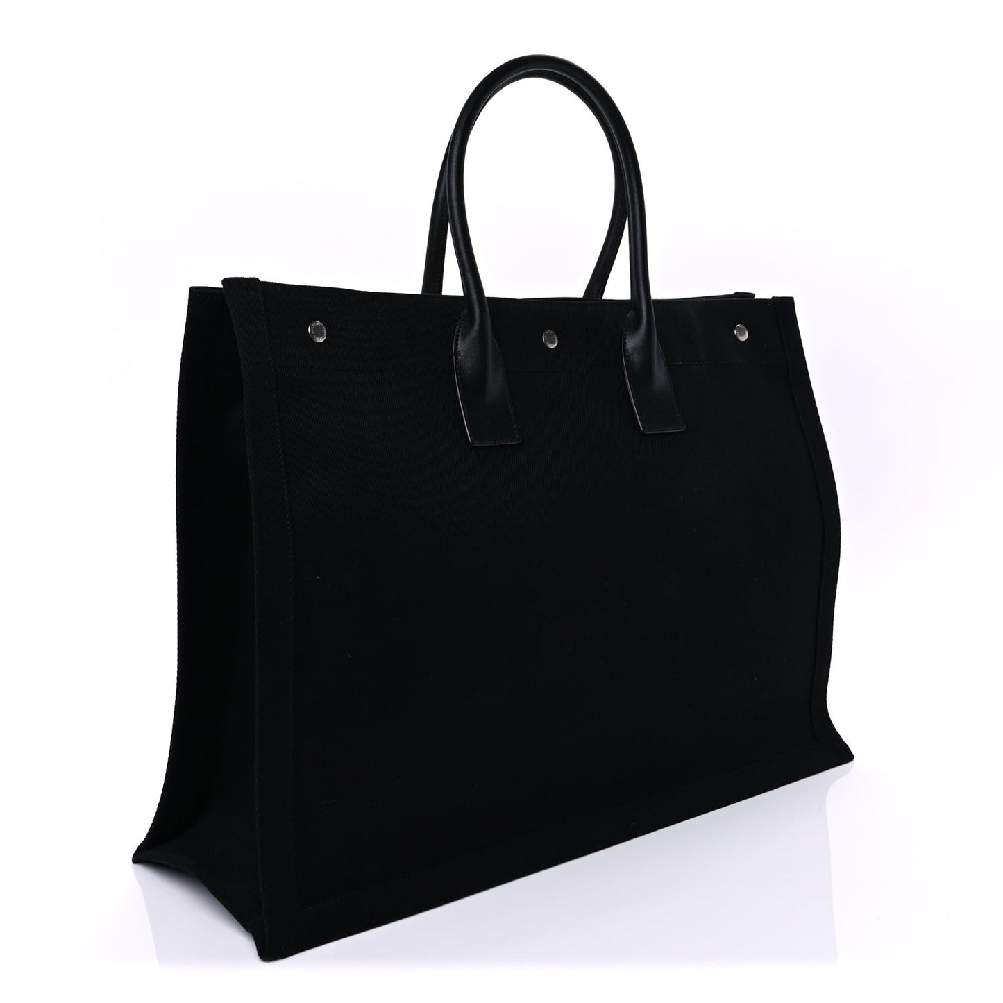 Linen Calfskin Rive Gauche Tote Black
