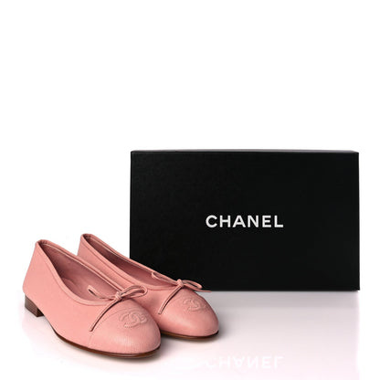 Chanel Caviar CC Cap Toe Ballerina Flats 36.5 Pink 9 of 9