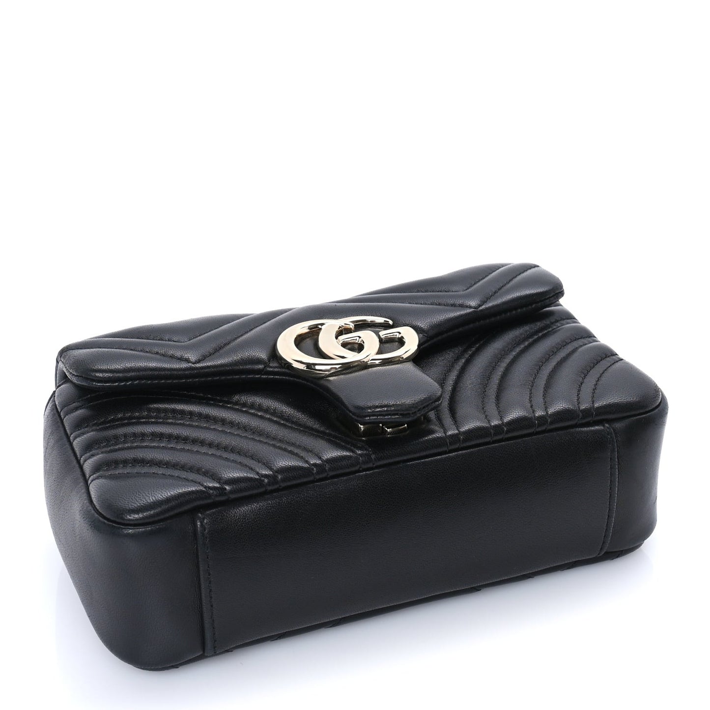 Lambskin Matelasse Small GG Marmont Shoulder Bag Black
