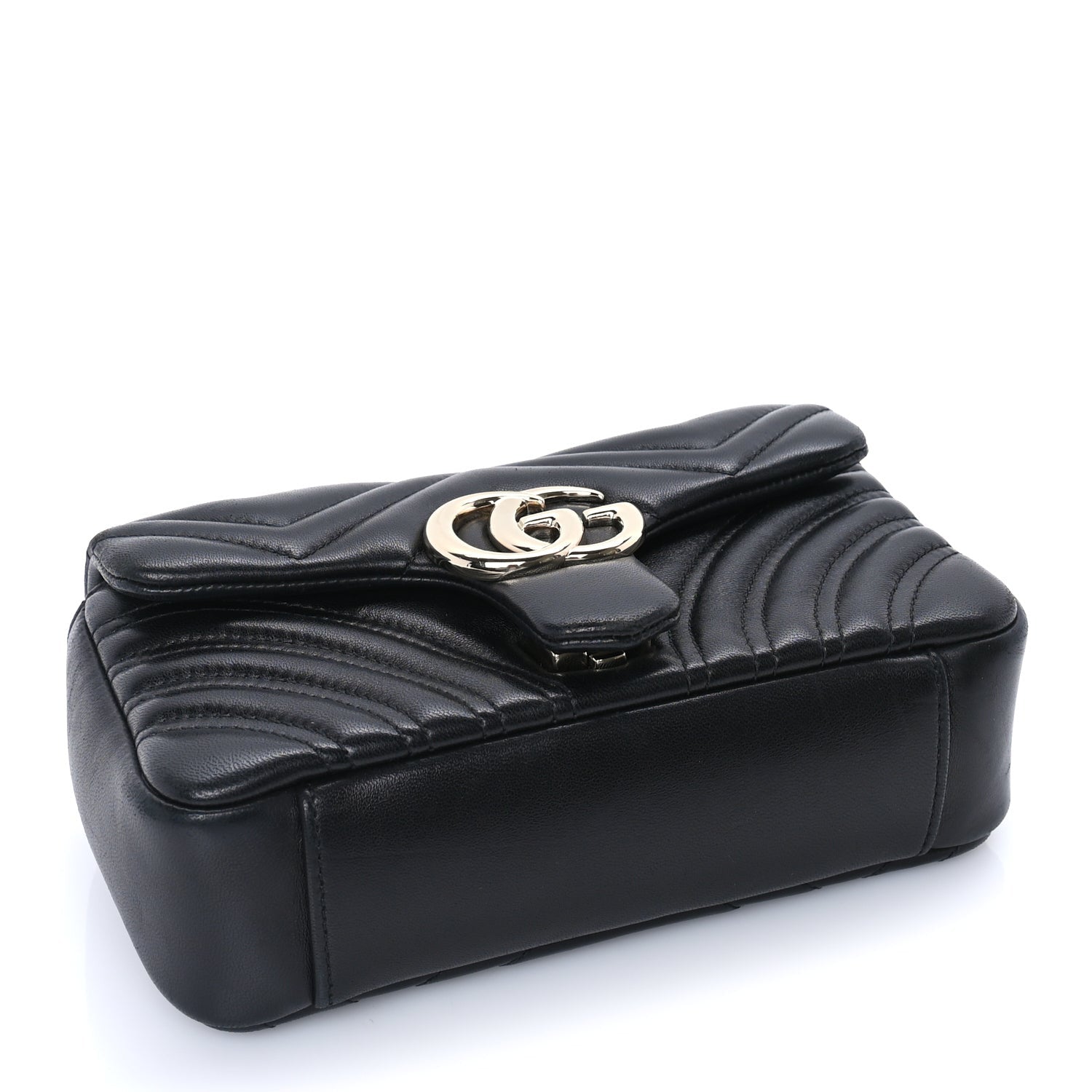 Gucci Lambskin Matelasse Small GG Marmont Shoulder Bag Black 3 of 8