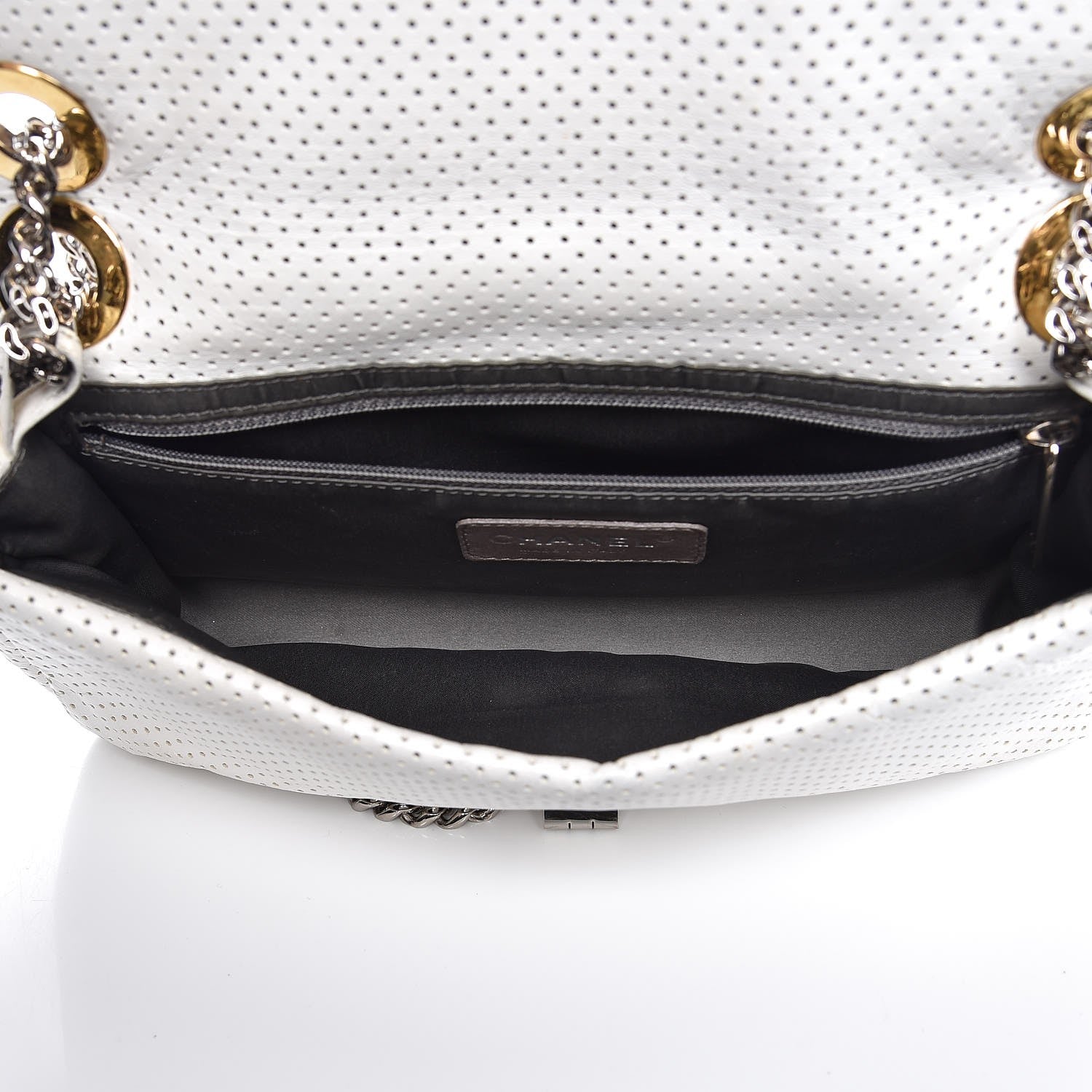 Chanel Lambskin Perforated Drill Flap White 5 of 8